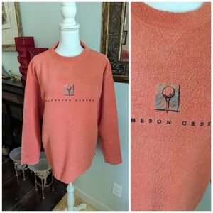 Vtg 90s Matheson Greens Women's Medium Loose Mock Neck Terry Cloth Sweatshirt